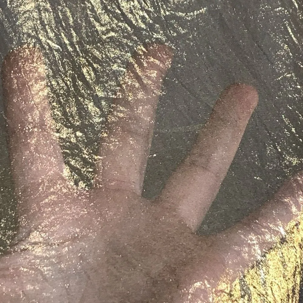 Michael Kors Sheer Gold Black Blouse Size Medium - Image 4