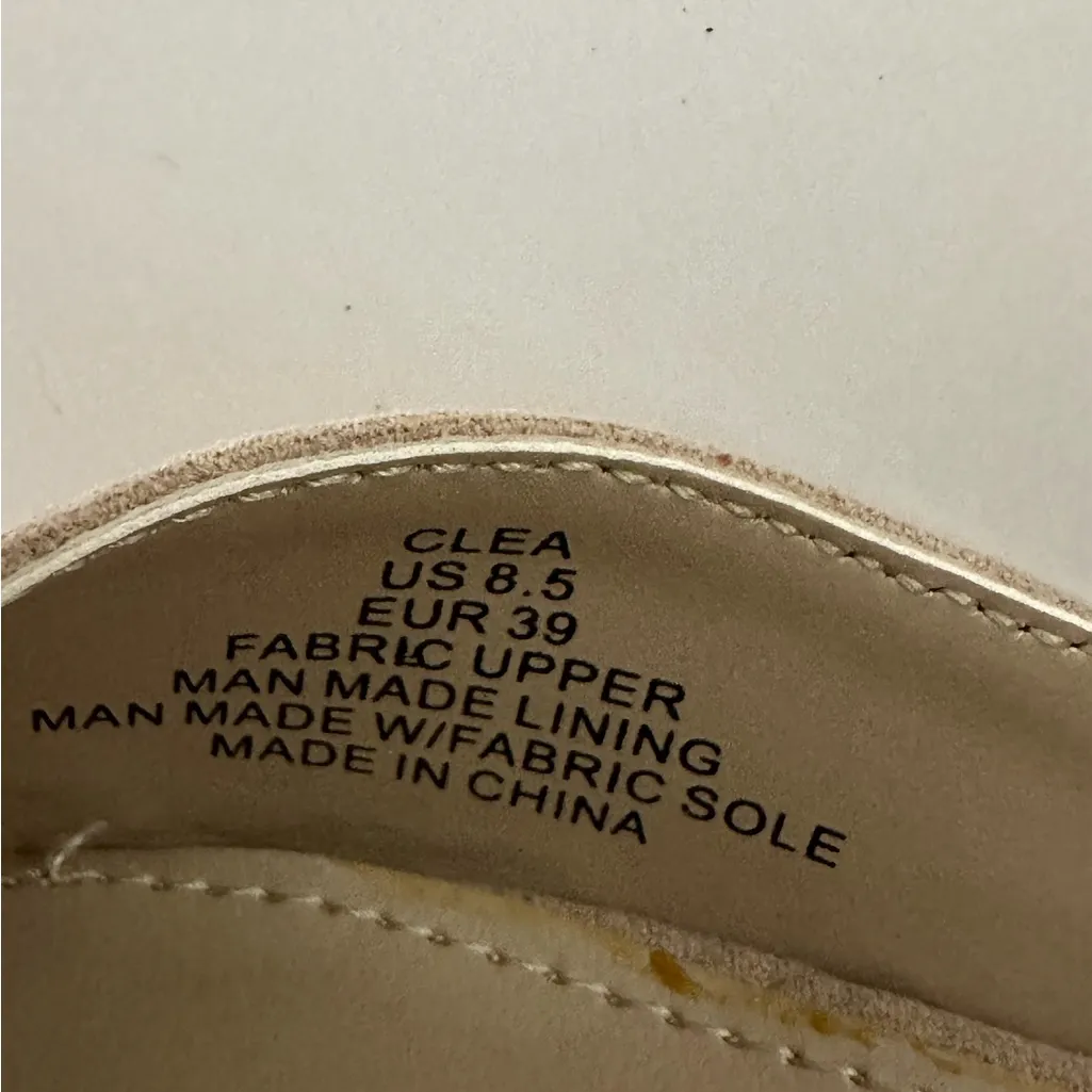 NIB JustFab Clea Nude Studded Cutout Wedge Heels Sandals Size 8.5 Platform Shoes - Image 5