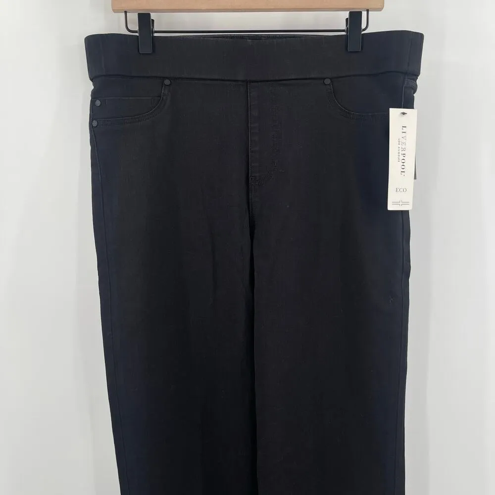 LIVERPOOL Eco Pull On Pants Size 12/31 NWT Black Rinse Stretch Denim Cotton - Image 10