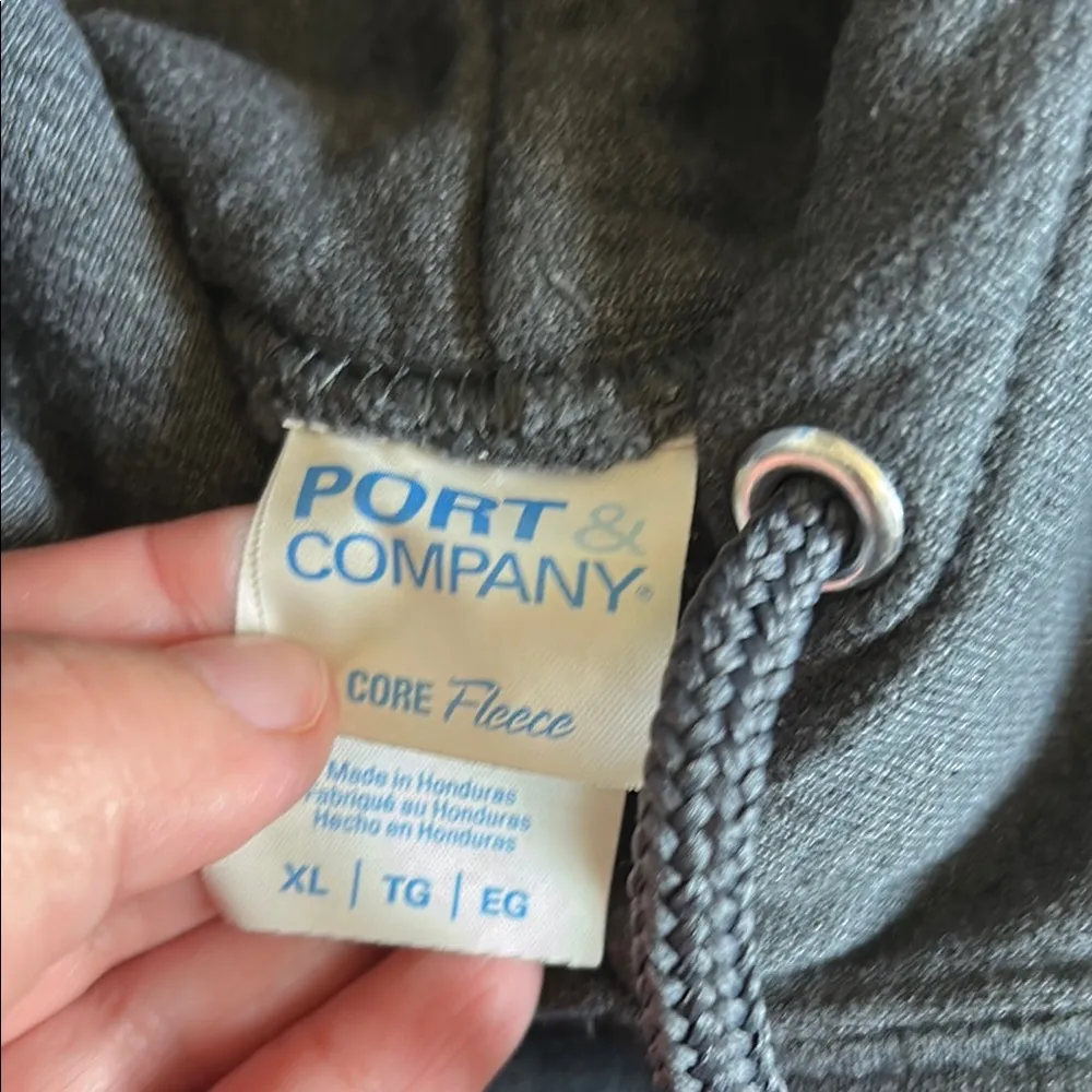 Port and Company Gray Hoodie Sweatshirt Classic Comfort Size XL - Image 2