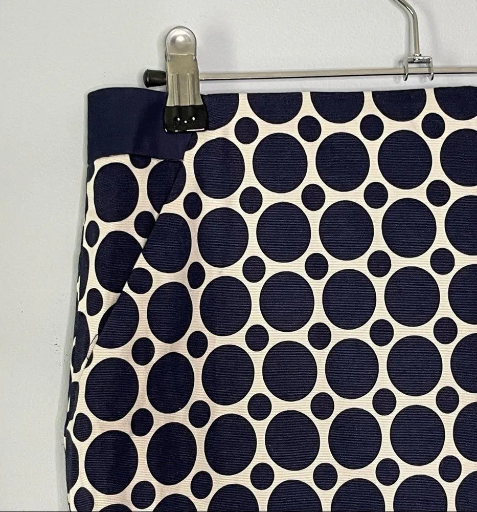 THE LIMITED | Navy Blue Polka Dot Pencil Skirt Sz 4 - Image 4