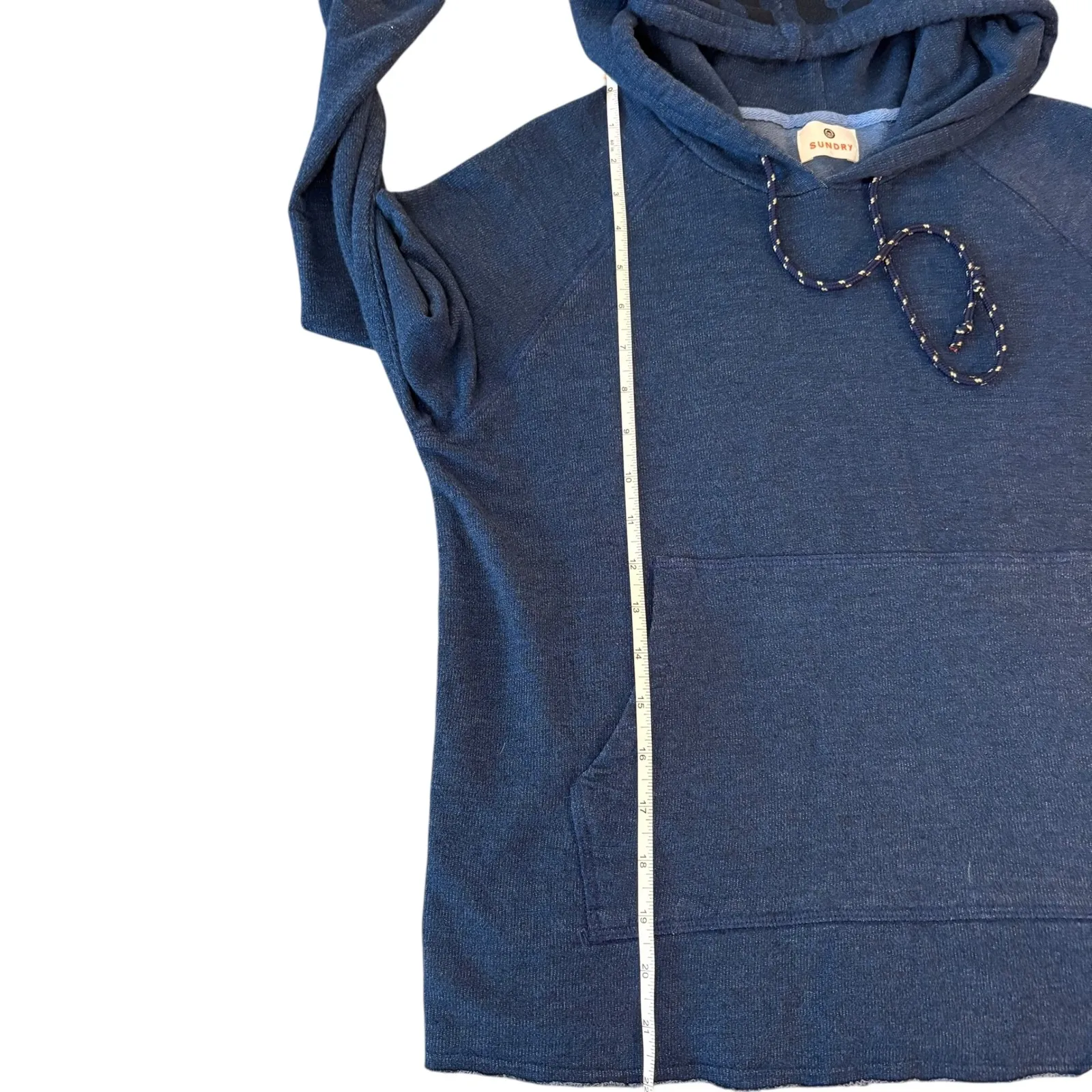 Sundry Women's Blue Spells Out Love Pullover Hoodie Size 2/Med Lightning Bolt - Image 7