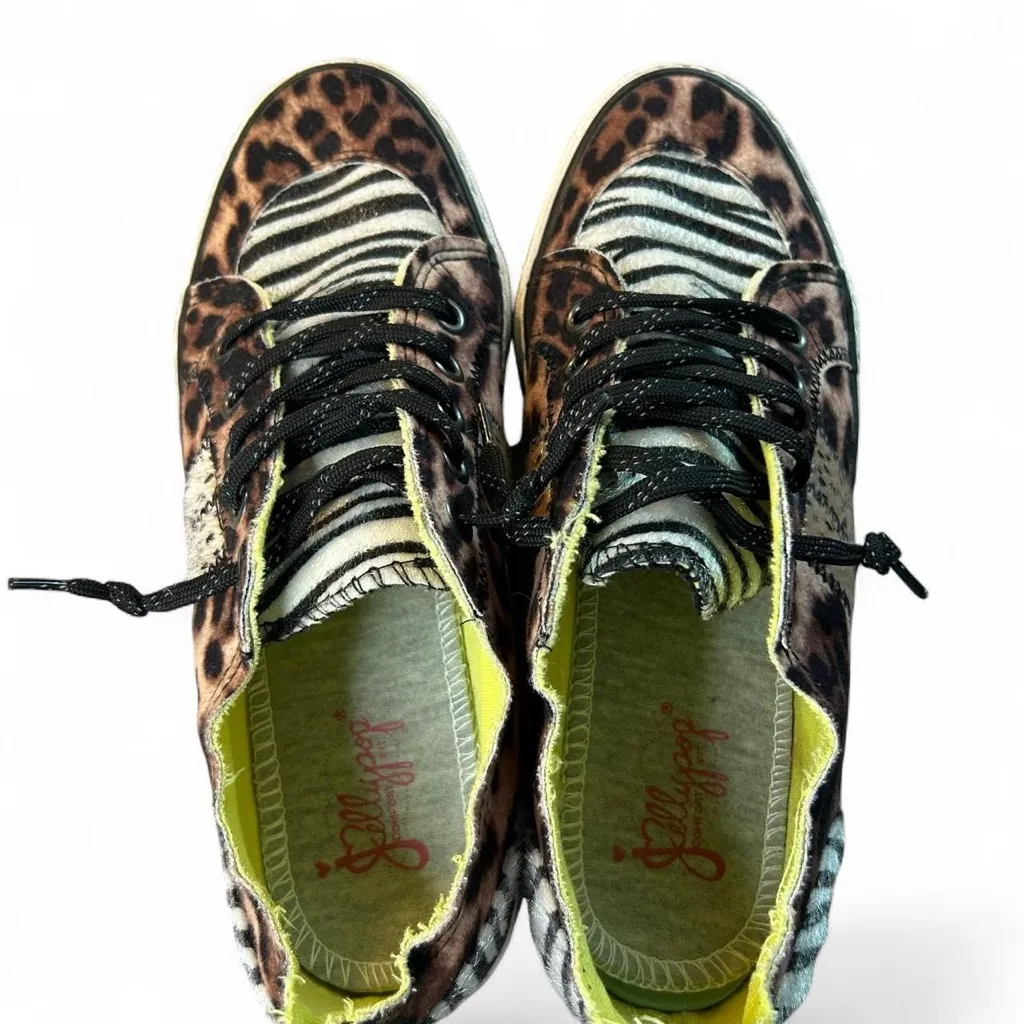 Jellypop Kory Animal Multifabric Stone Wash Sneakers Sz 8.5 - Image 3