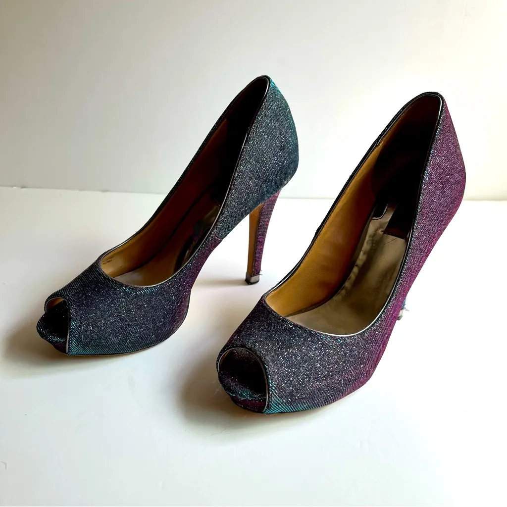 Badgley Mischka• Chameleon Color-Changing Iridescent Heels•sz 7.5 - Image 3