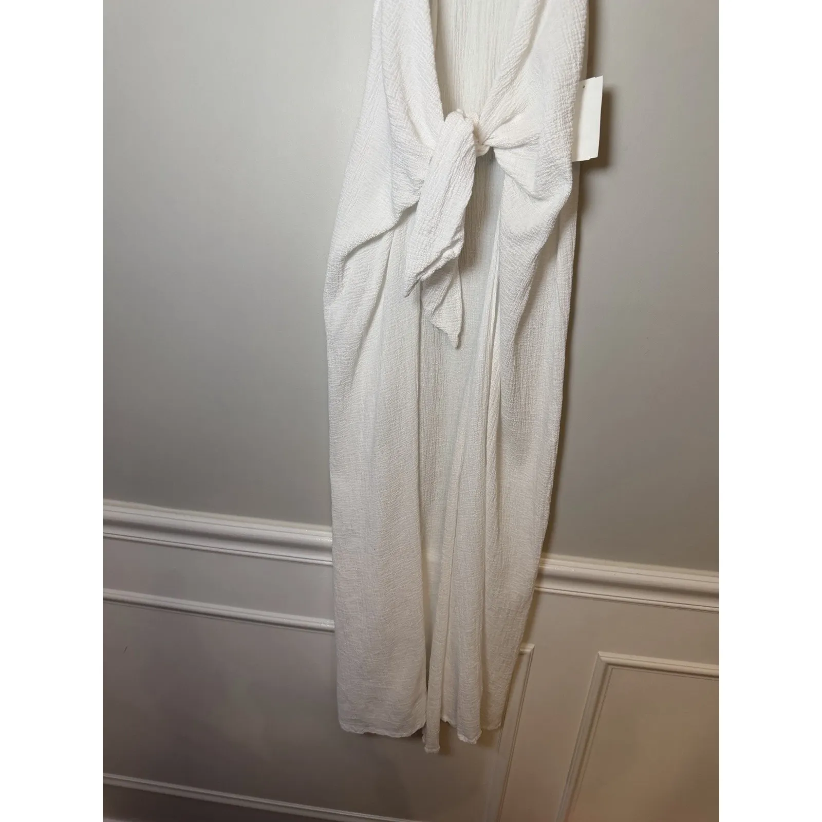 ViX Paula Hermanny Mita Semisheer CoverUp Dress Sz L Off White NWT $248 - Image 8