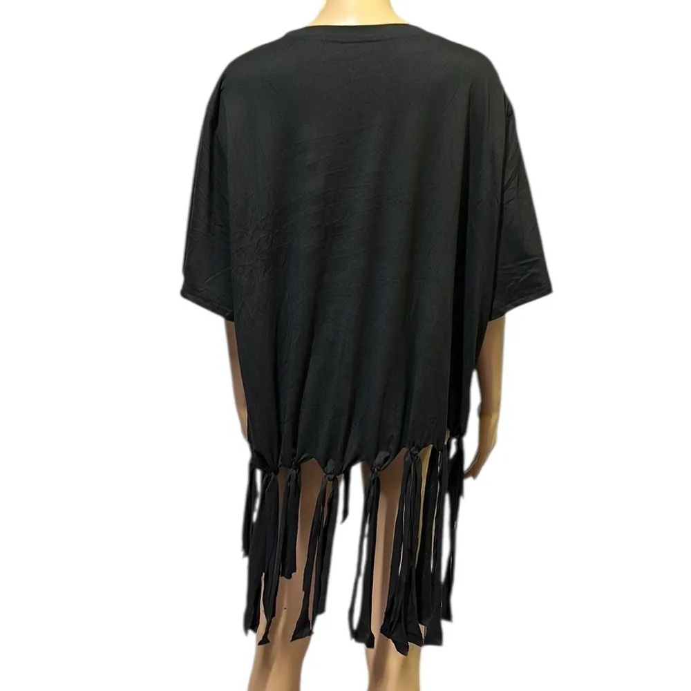 Black Fringed Chucky Wanna Play Verses Rugrats Chuckie Horror Graphic Tee Sz 4X - Image 4