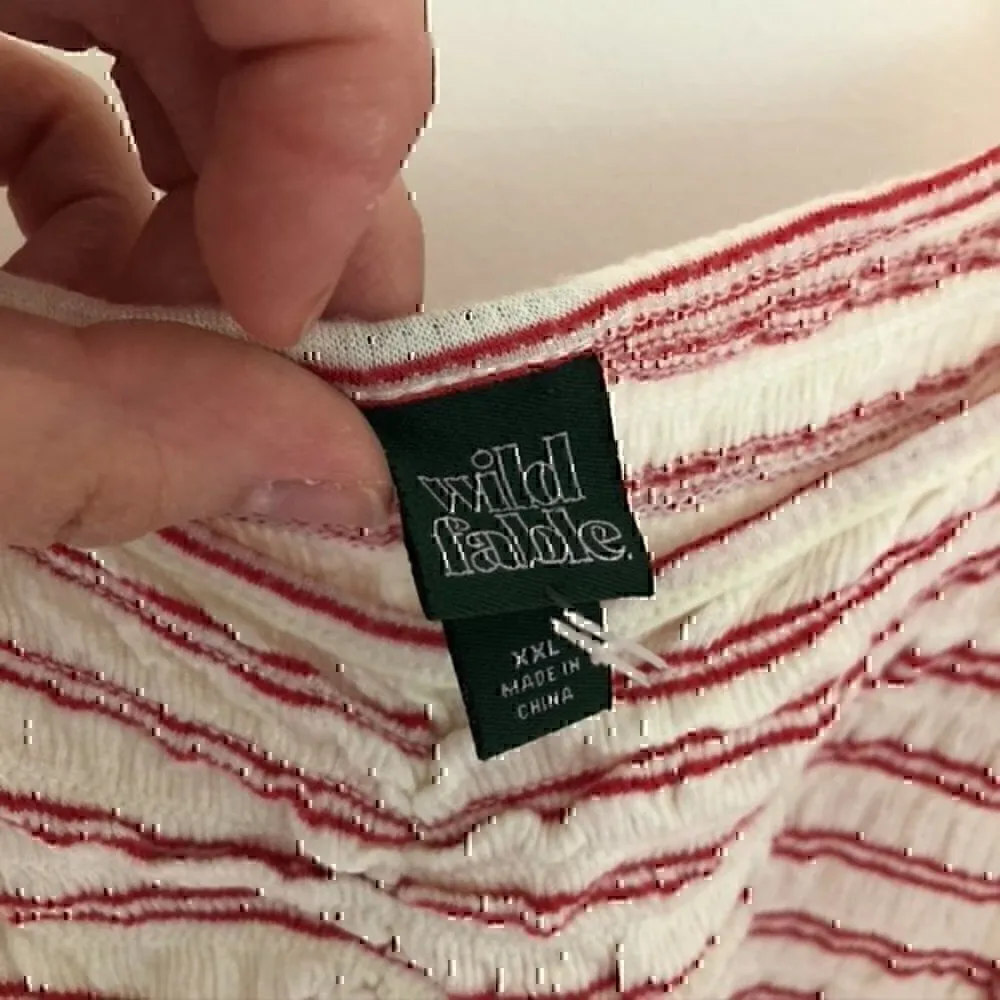 WILD FABLE Cream Ivory Red Striped Smocked Ruffle Strap Cropped Crop Top Tank - Image 5