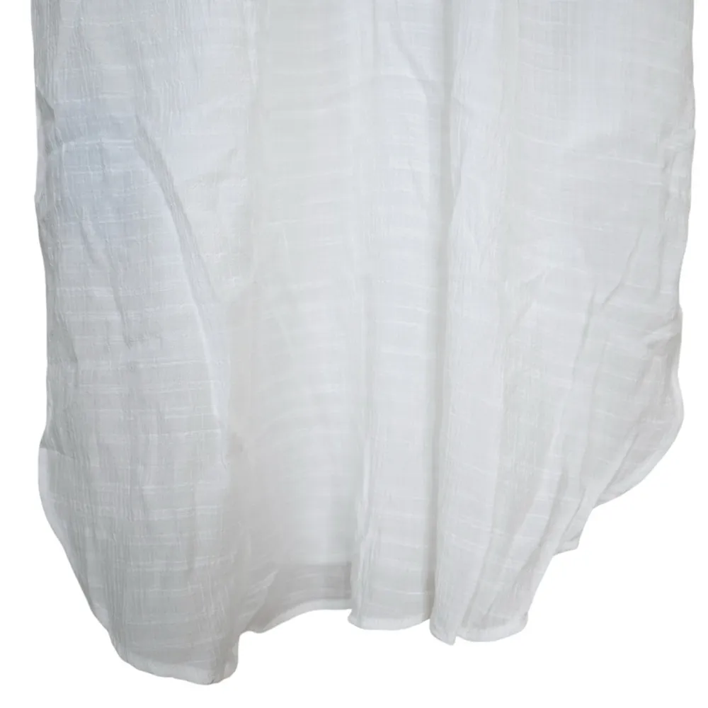 Cupshe Womens L White V-Neck & Curved Hem Button Up Cover-Up NEW - Image 7