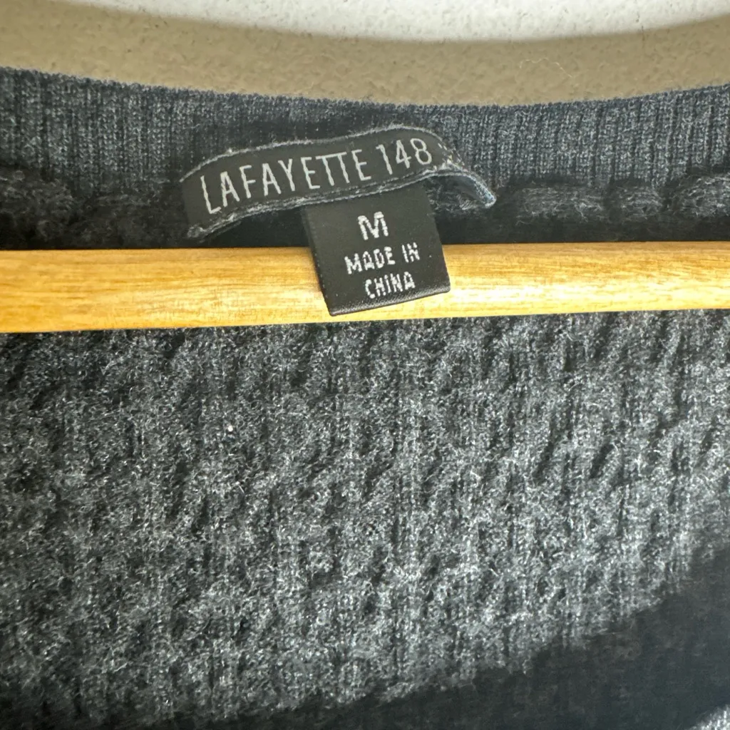 lafayette 148 Medium Gray Wool Sleeveless Tank‎ Sweater CP0699 - Image 3