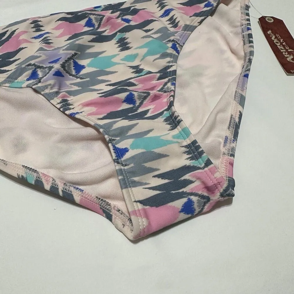 Arizona Jeans Pink Pattern Swimwear Set Bikini Bottom / Top Size XL Extra Large - Image 2
