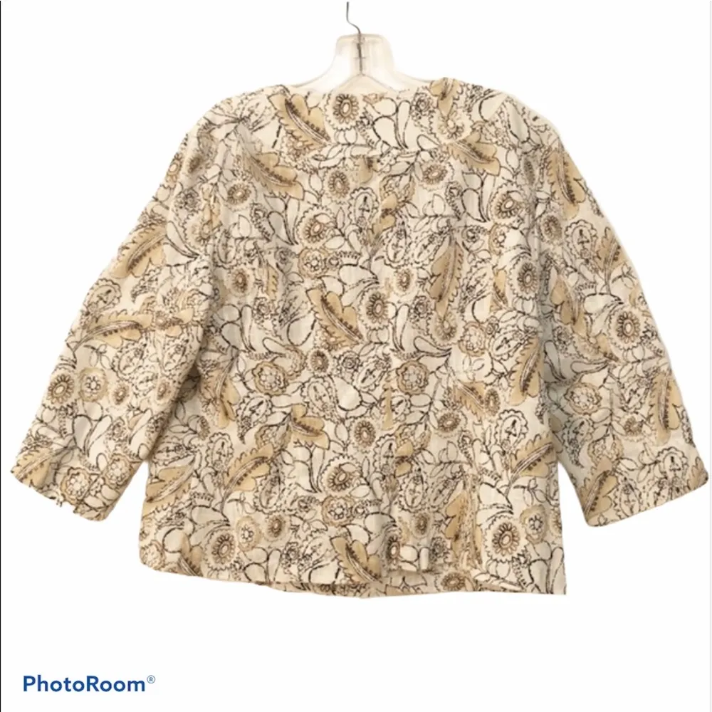 J. Jill Linen Blend Floral Print Jacket - Image 2