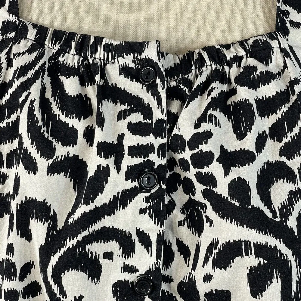 Lane Bryant SZ 14/16 Button-Up Top Floral Puff Sleeves Collared Square Neck - Image 6