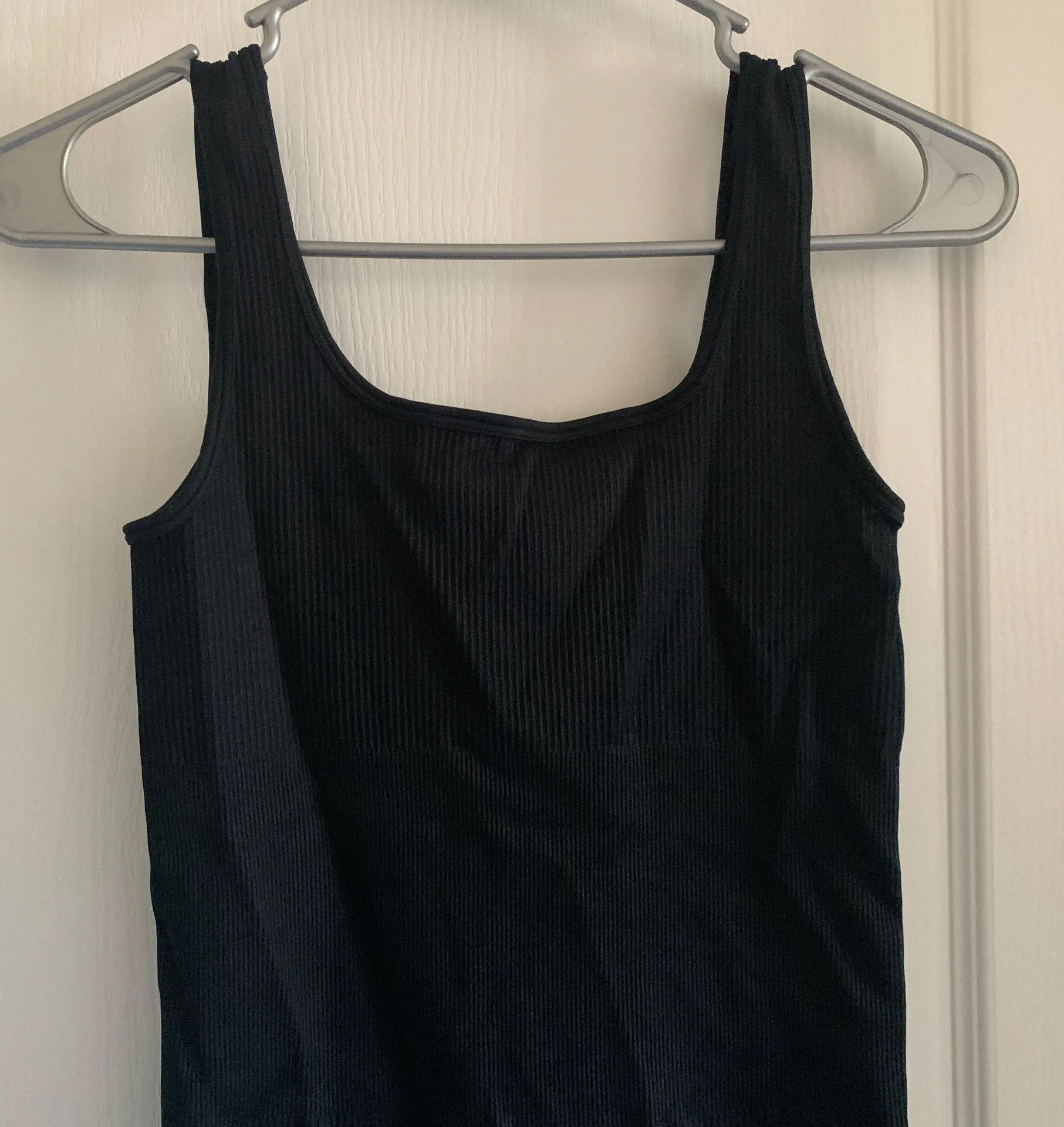 Women’s Small  Black Ribbed Seamless Tank Shorts Bodysuit Jumpsuit Romper - Image 2