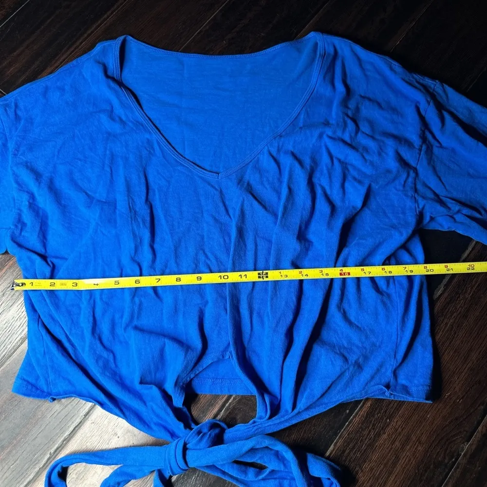 Short sleeve tee shirt tie front cotton Los Angeles Apparel sample casual basic - Image 3