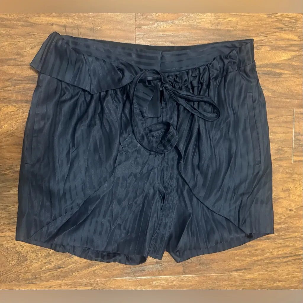 Stella McCartney Silk Striped Shorts Wrap Tie Front Luxe NWT 44 US Med *Read* - Image 1