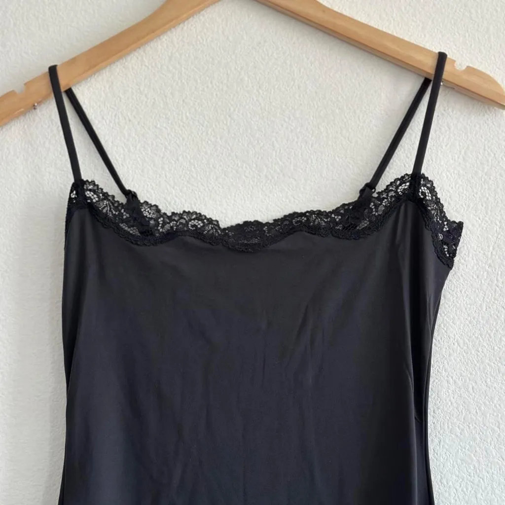 Skims Fits Everybody Lace Long Slip Dress in Onyx, Size Small - Image 6