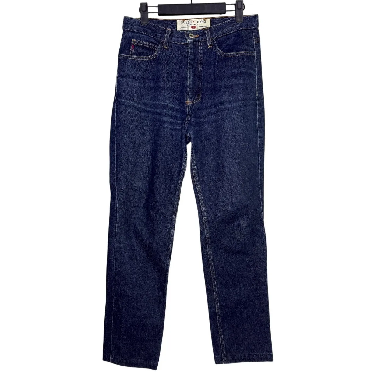 Guess Vintage Original Fit Classic Narrow Leg High Rise Denim Jean 29 Dark Wash - Image 14