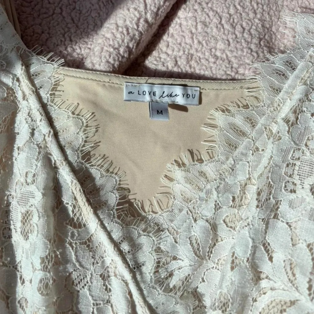 Free People cream floral bodysuit - Image 2