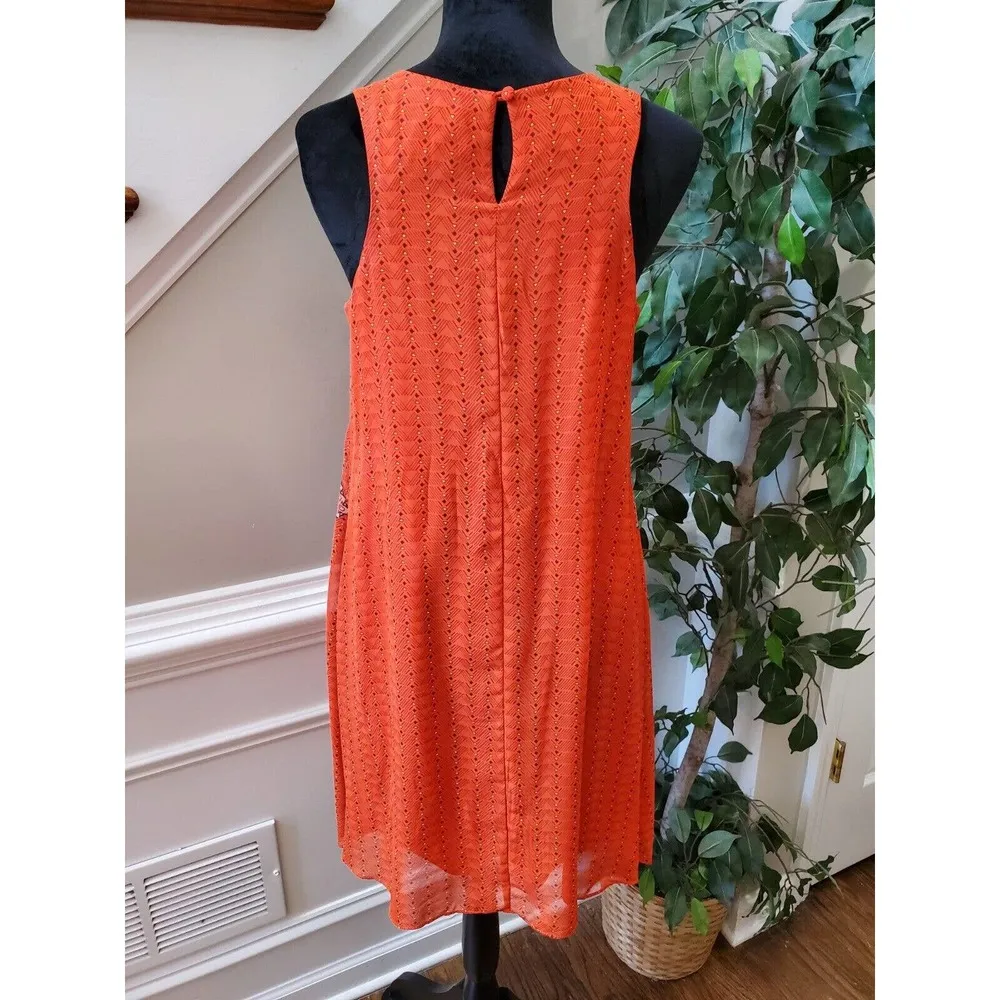 Madison Leigh Women's Multicolor Polyester V-Neck Sleeveless Knee Length Dress 6 - Image 7