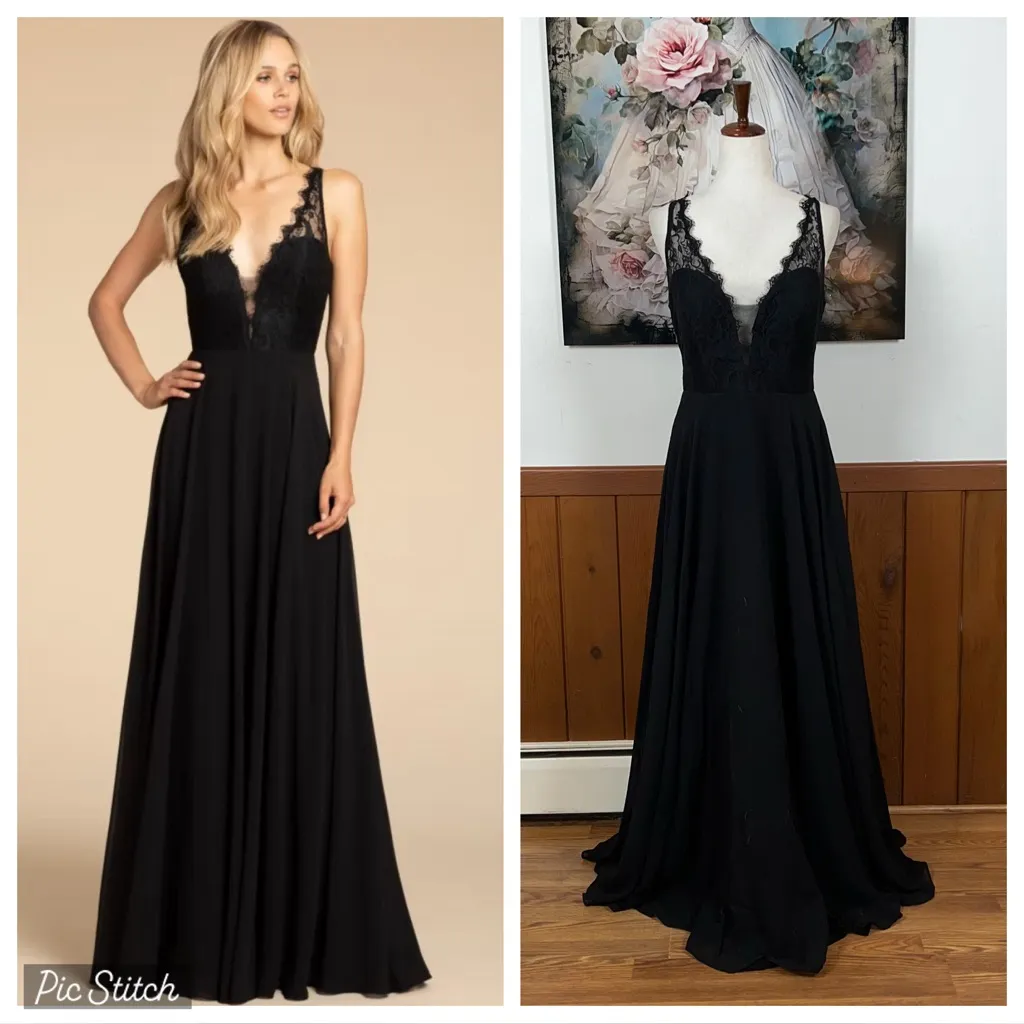 Beautiful Hayley Paige Black Chiffon Gown! - Image 2