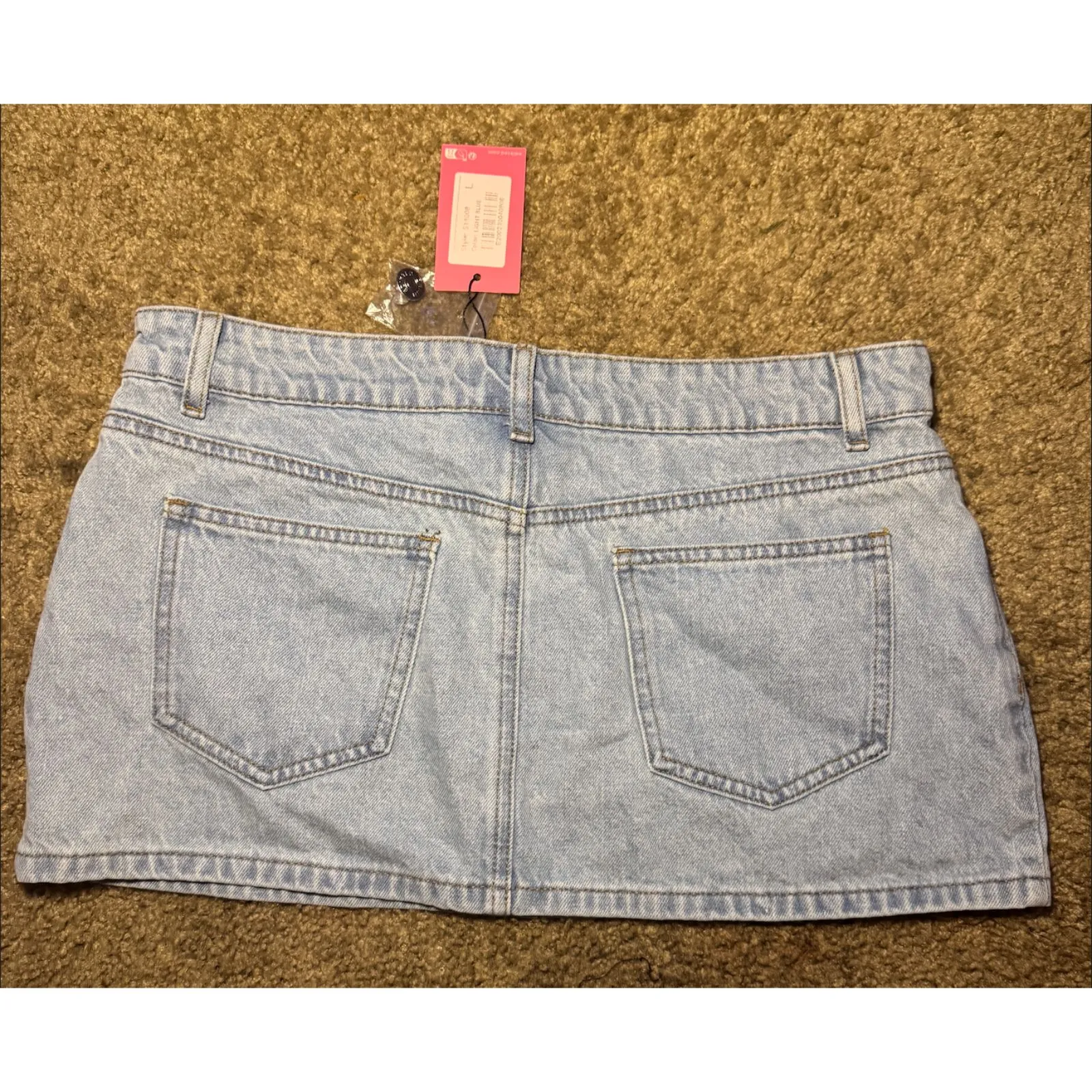 Size Large NWT Edikted Lightwash Mini Skirt - Image 3