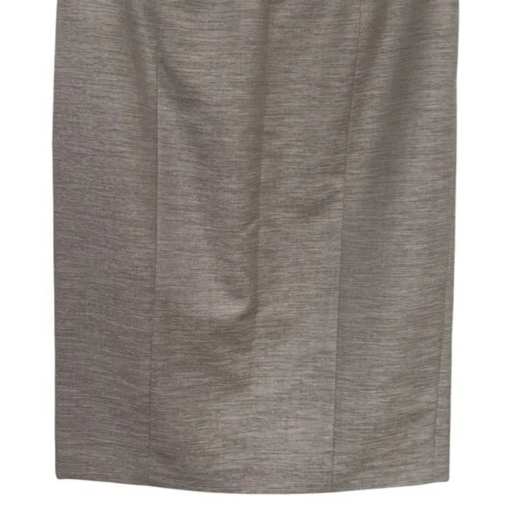 Lafayette 148 Tan and White Textured Pencil Skirt Wool‎ Blend Career Capsule 12 - Image 4