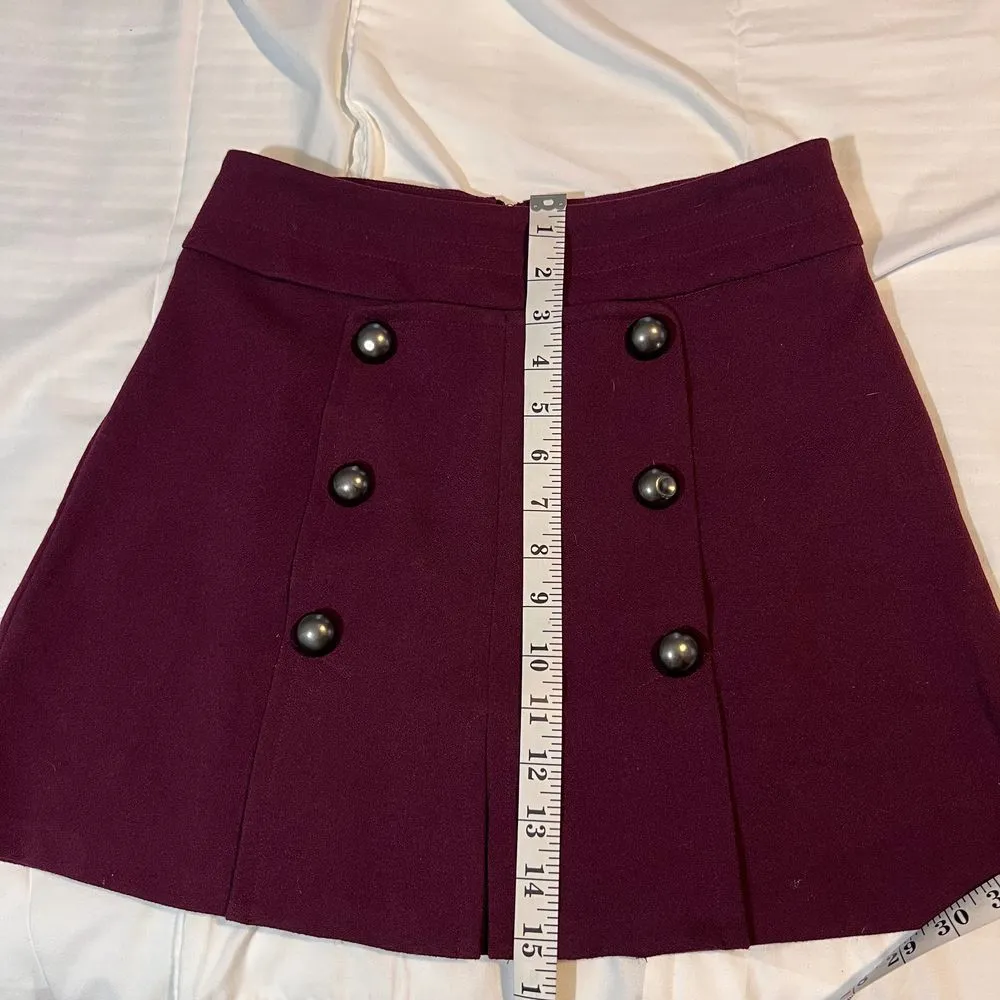 COPE Burgundy Mini‎ Skirt w/Decorative Buttons A - Image 3