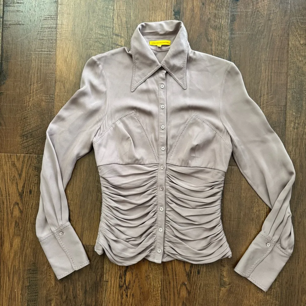 CATHERINE MALANDRINO lavender elegant western style top, size S - Image 4