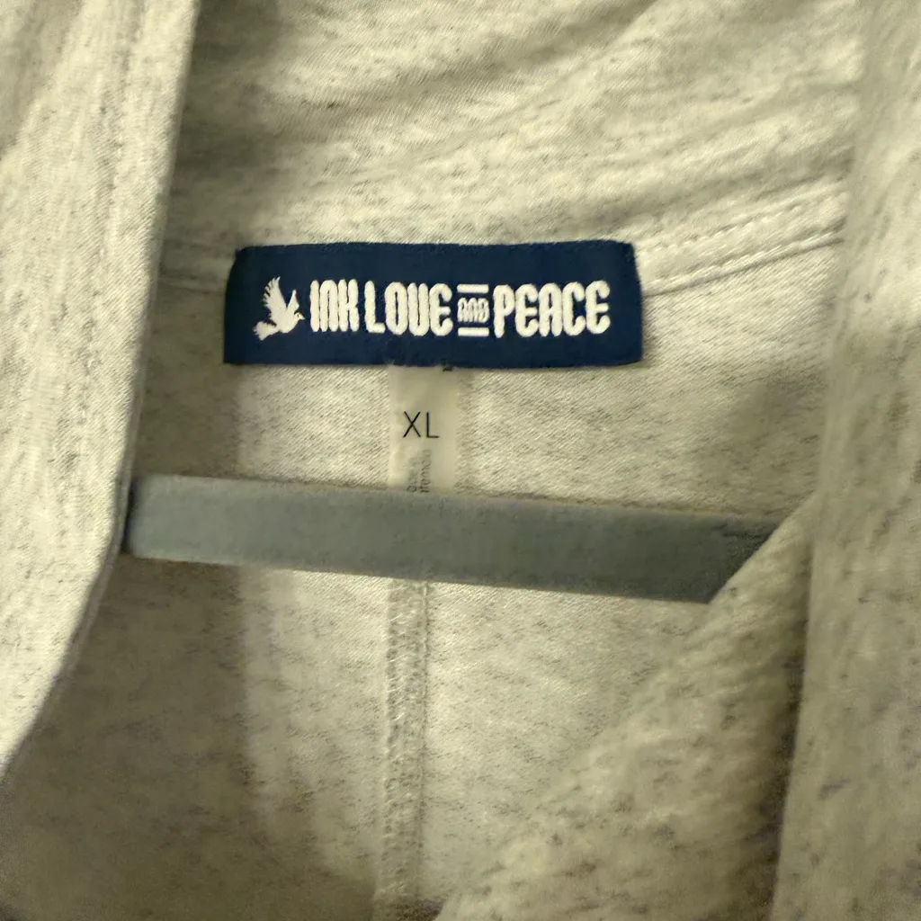 Ink Love & Peace gray cowl neck pullover sweater in heather gray Size XL - Image 4