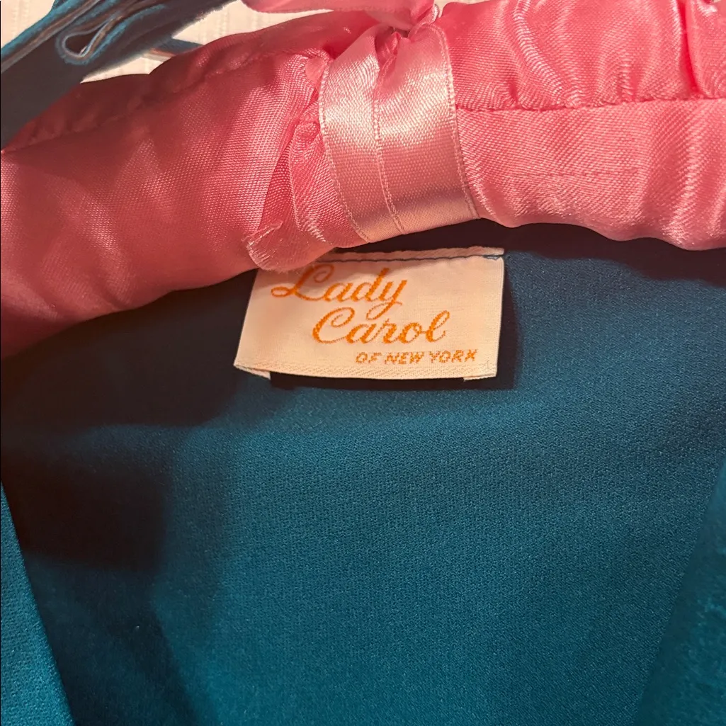 Vintage 1970s Faux Wrap Dress with Matching Belt Green Size L - Image 2