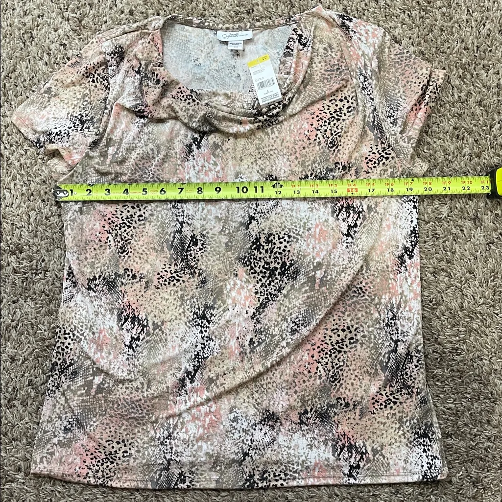 Jaclyn Smith Collections Cowl Neck Blouse Multicolored Large - Image 5