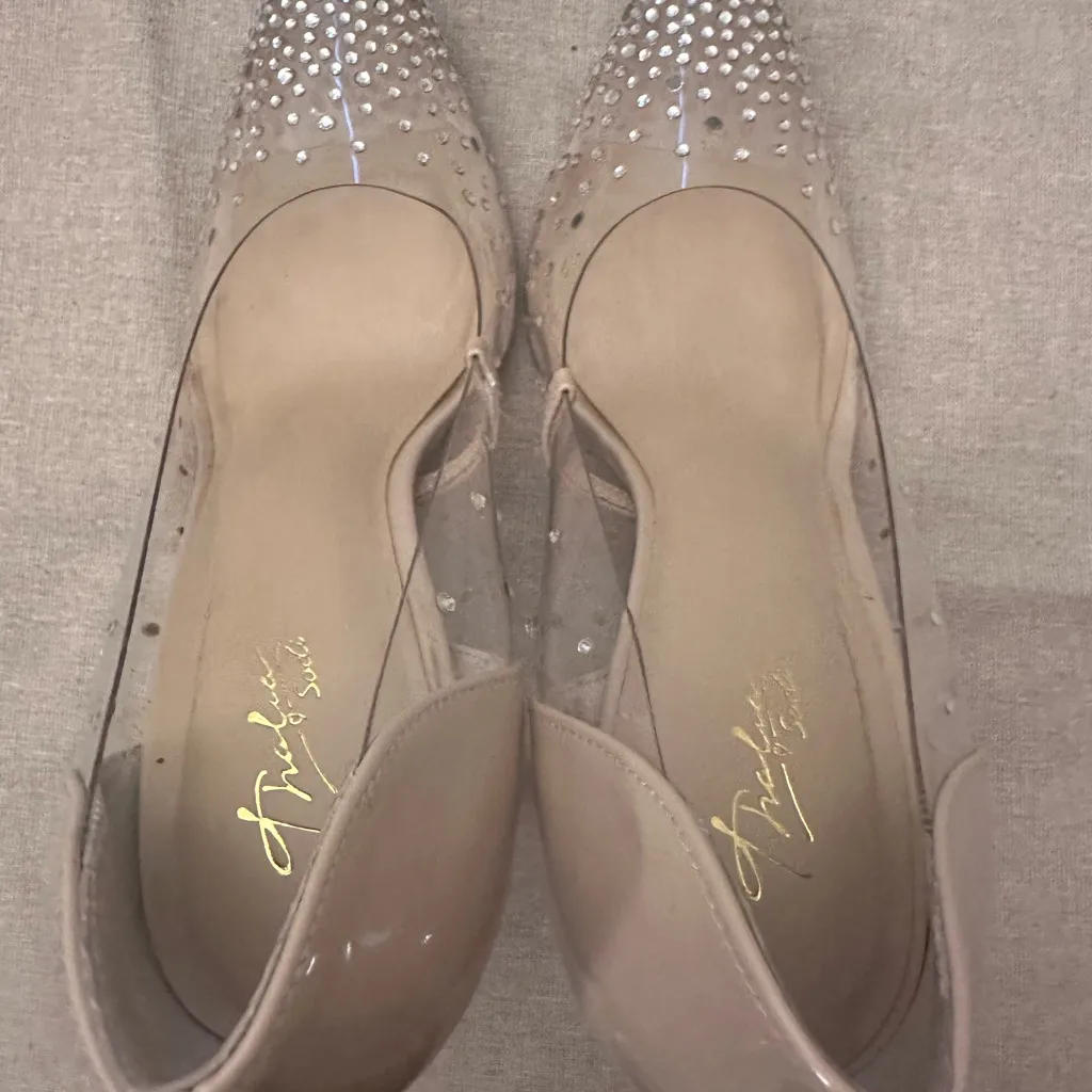 Thalia Sodi Tan and Clear Studded Heels - Image 2