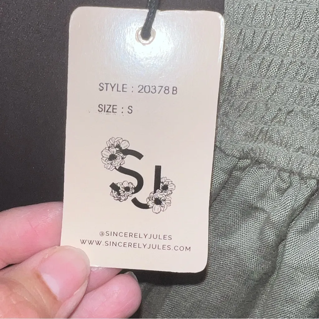 Sincerely Jules Green Ruffled Tie Back Maxi Dress, Size S - Image 7