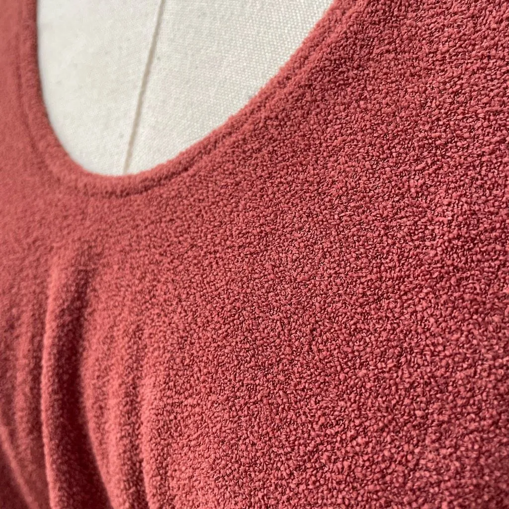 Vintage 70s Patty O’Neil Rusty Brown Blouson Midi Dress XS - Image 8