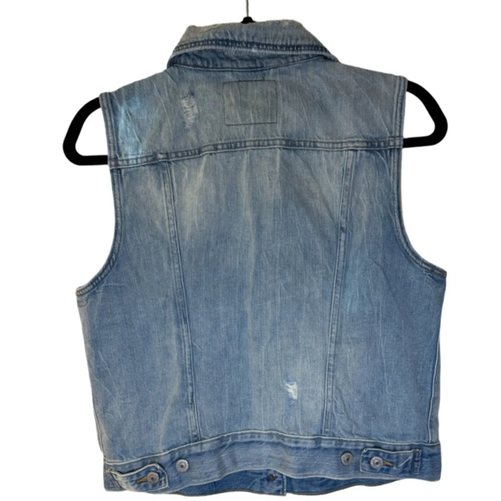 Levi’s Distressed Denim Vest - Medium Wash Size L - Image 2