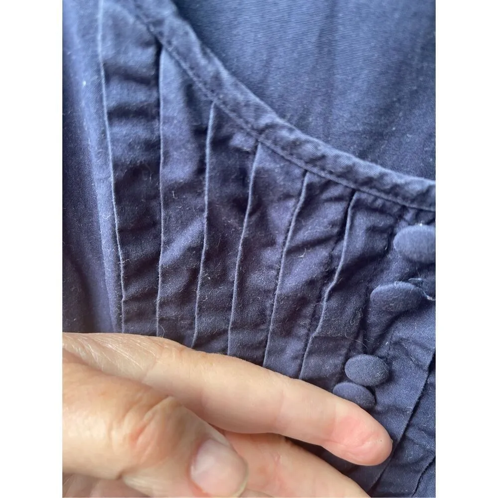 eShakti size 10 cotton pleated covered buttons fit n flare dress. - Image 4