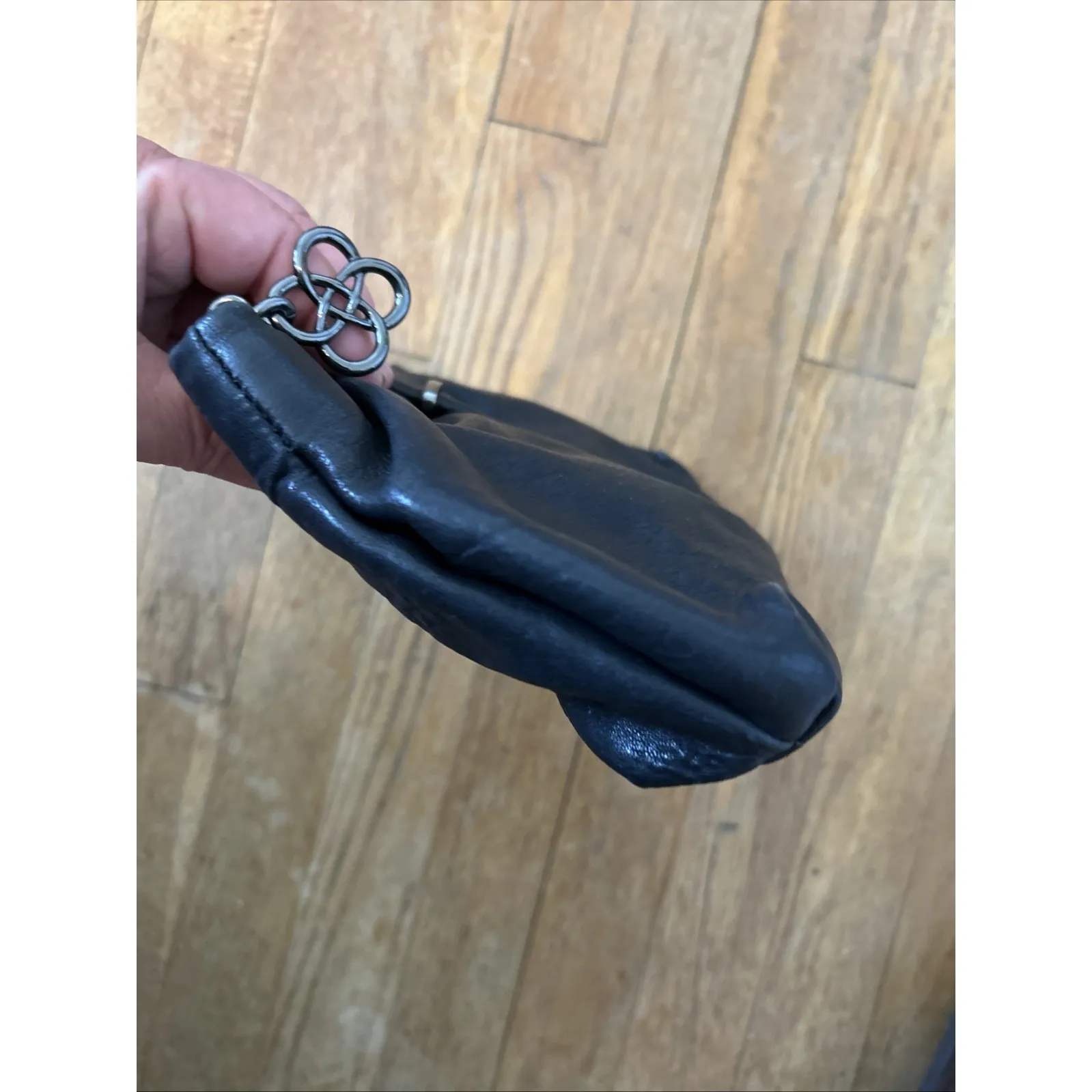 Stella & Dot La Coco Lambskin Black Clutch Purse Handbag - Image 5