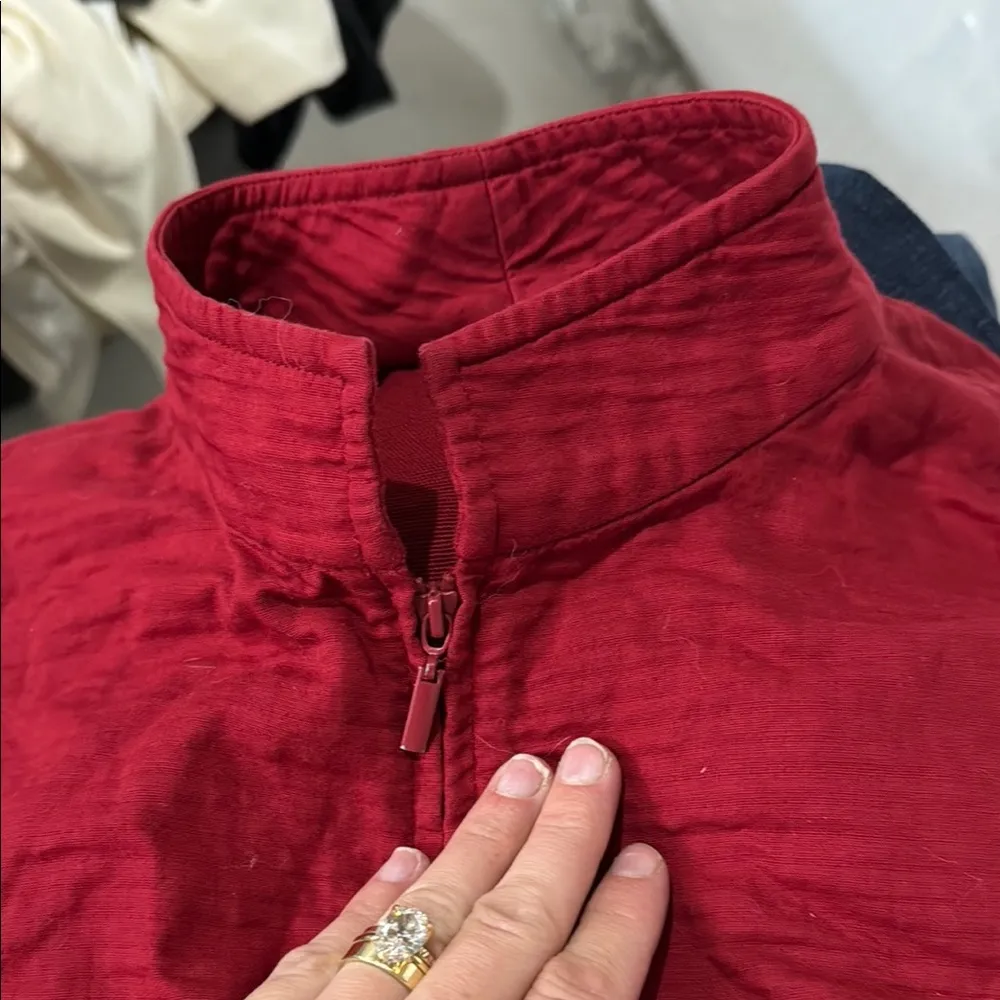 Eileen Fisher 100% cotton red lightweight zip up jacket! - Image 8