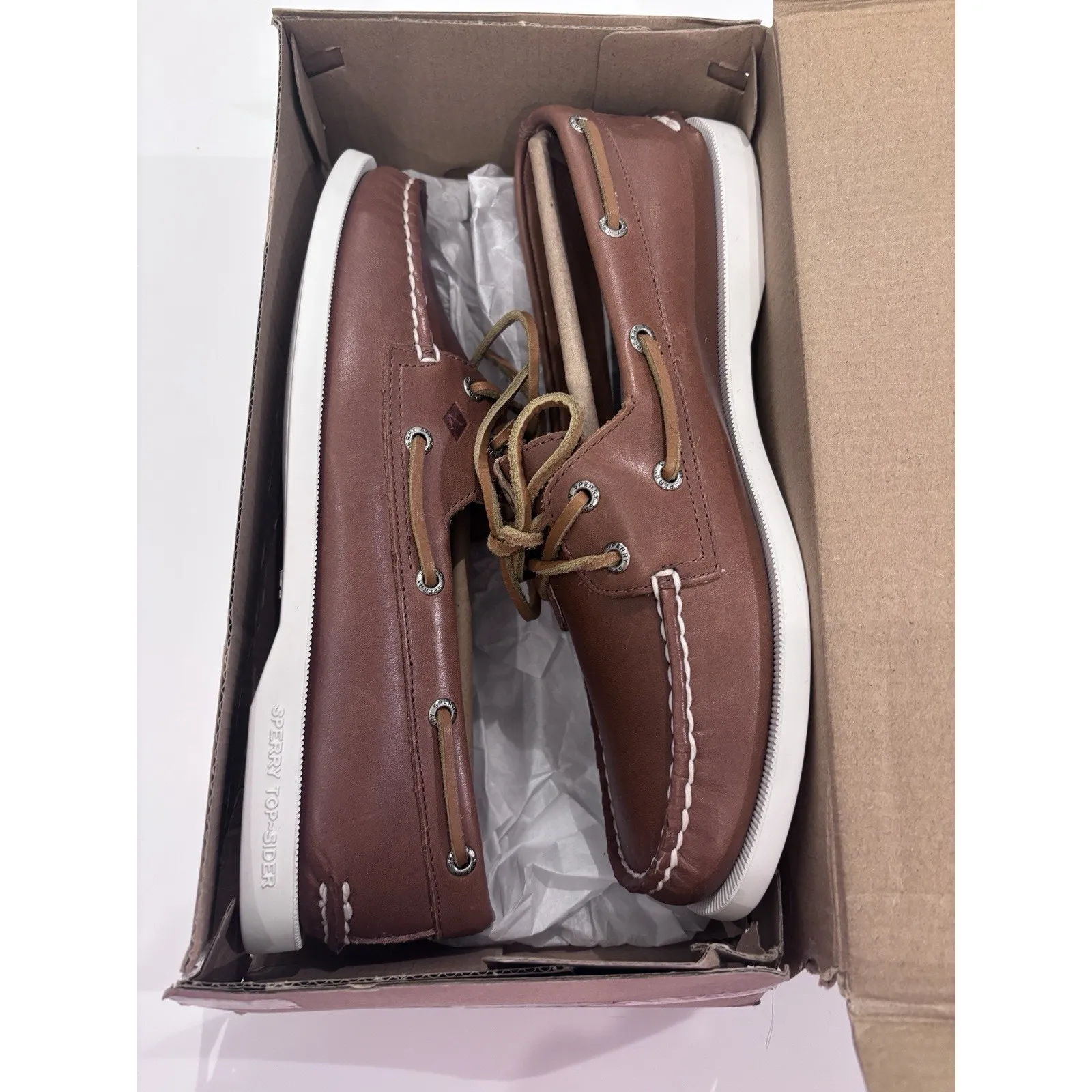 New Sperry Womens Authentic Original 2 Eye Lace Boat Shoe Loafer Tan Sz 8.5 85th - Image 10