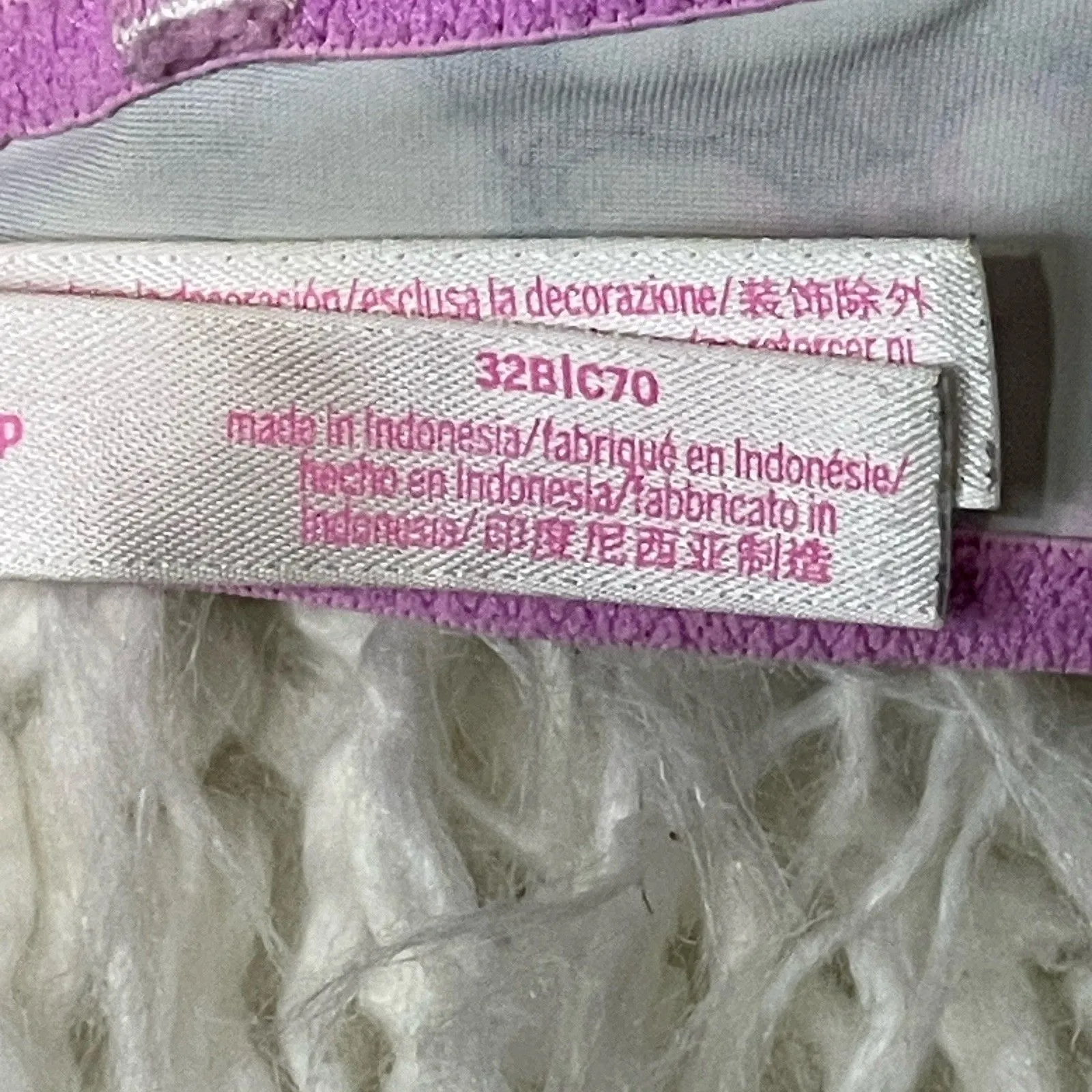 Victoria's Secret PINK Bra Women’s 32B Pink Gray Marbled Push Up Wear Everywhere - Image 3