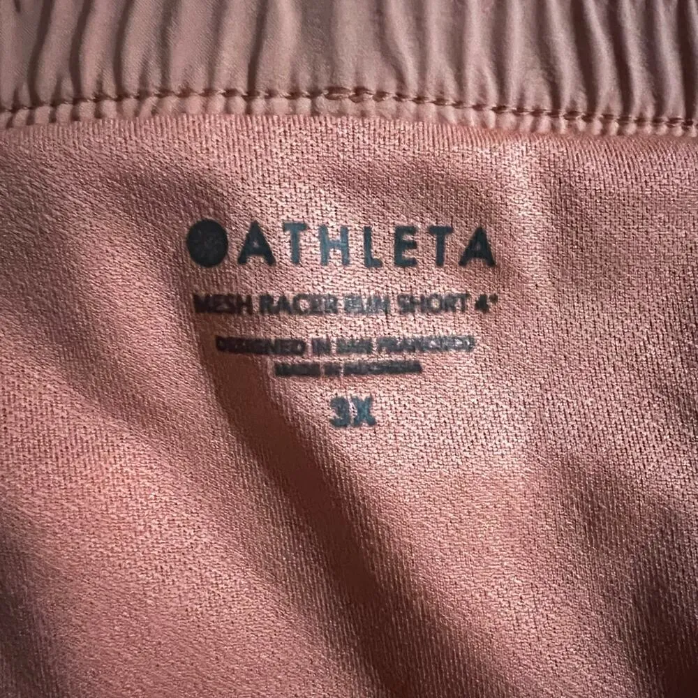 Athleta Mesh Racer Run Mid Rise 4 Short 3X Women’s Blood Orange - Image 4