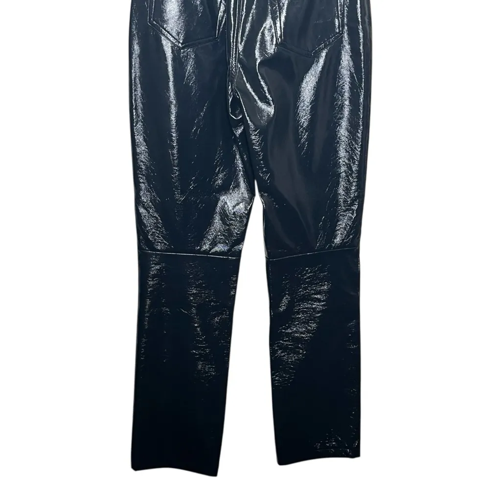 Abercrombie & Fitch Navy Faux Leather Pants Women’s Size 25 High Rise Straight - Image 7