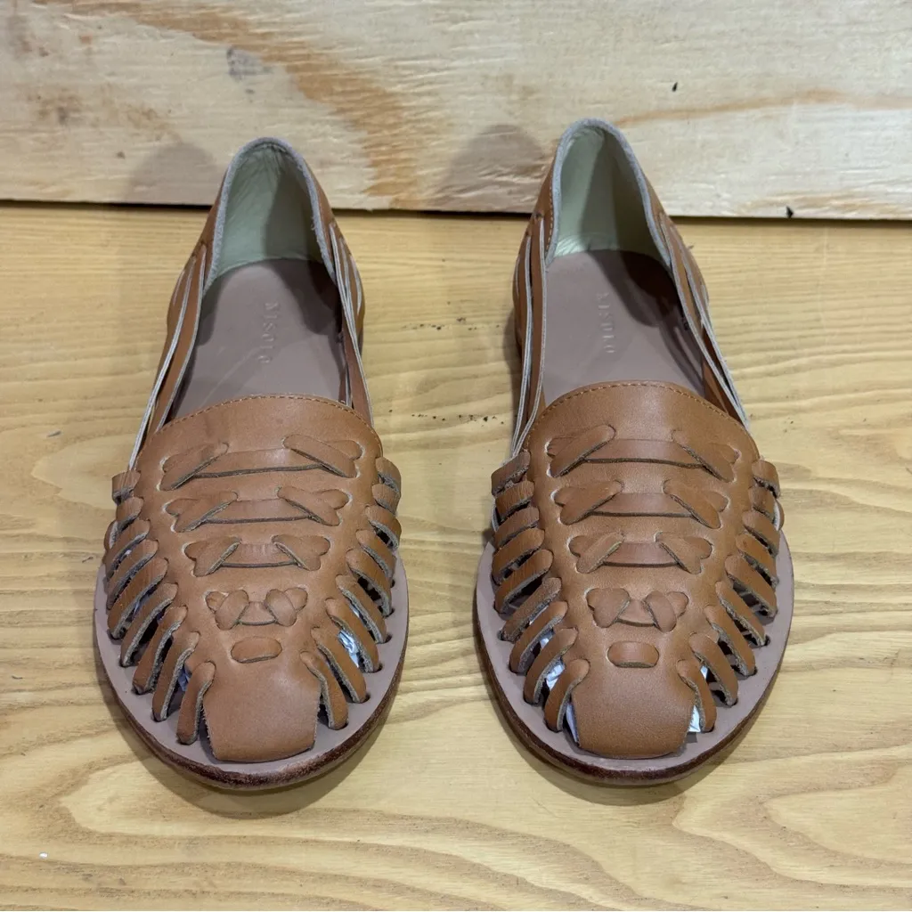 Nisolo Women's Huarache Handwoven Tan Leather Sandals Size 9.5 - Image 3