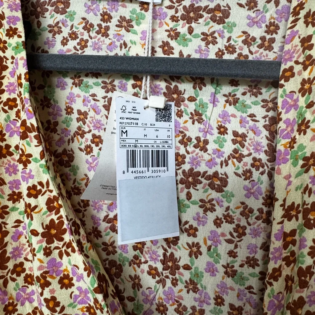 NWT Mango Floral Puff Sleeve Dress - Image 9