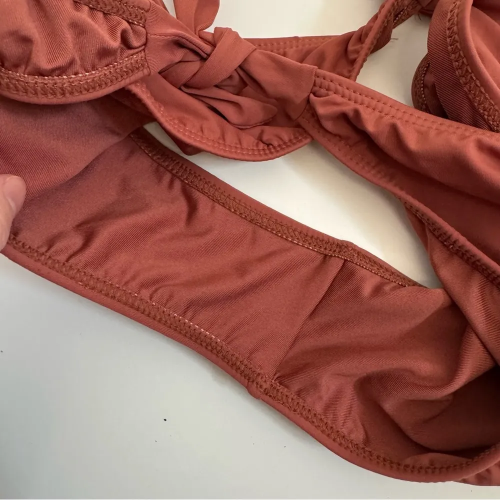Pink Lily Terracotta Two Piece Bikini Size Large - Image 10