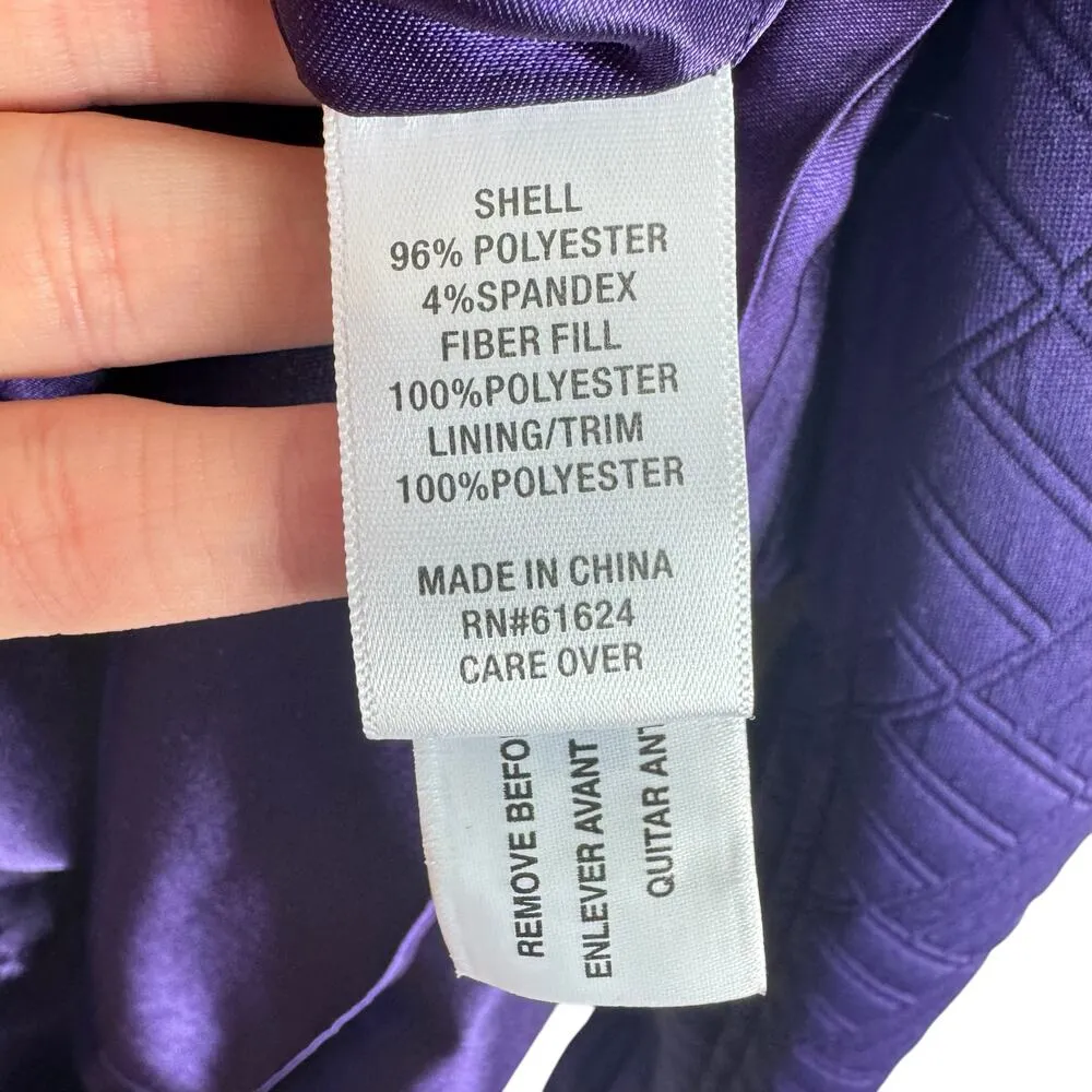 Laura Ashley Purple Quilted Full Zip Satin Lined Lightweight Jacket Pockets Sz L - Image 6