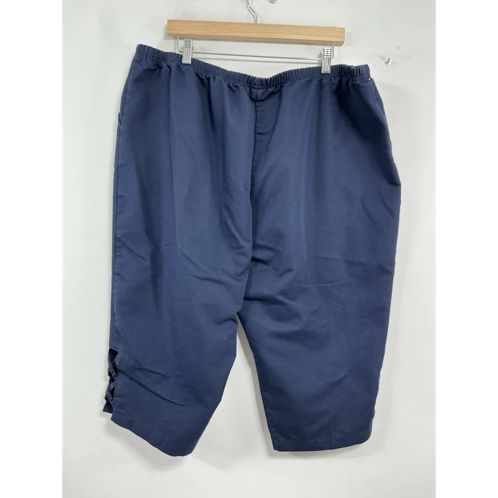 Womans Excellent Condition Blair Pull On Casual Capri Pants 2XL Pt Blue - Image 2