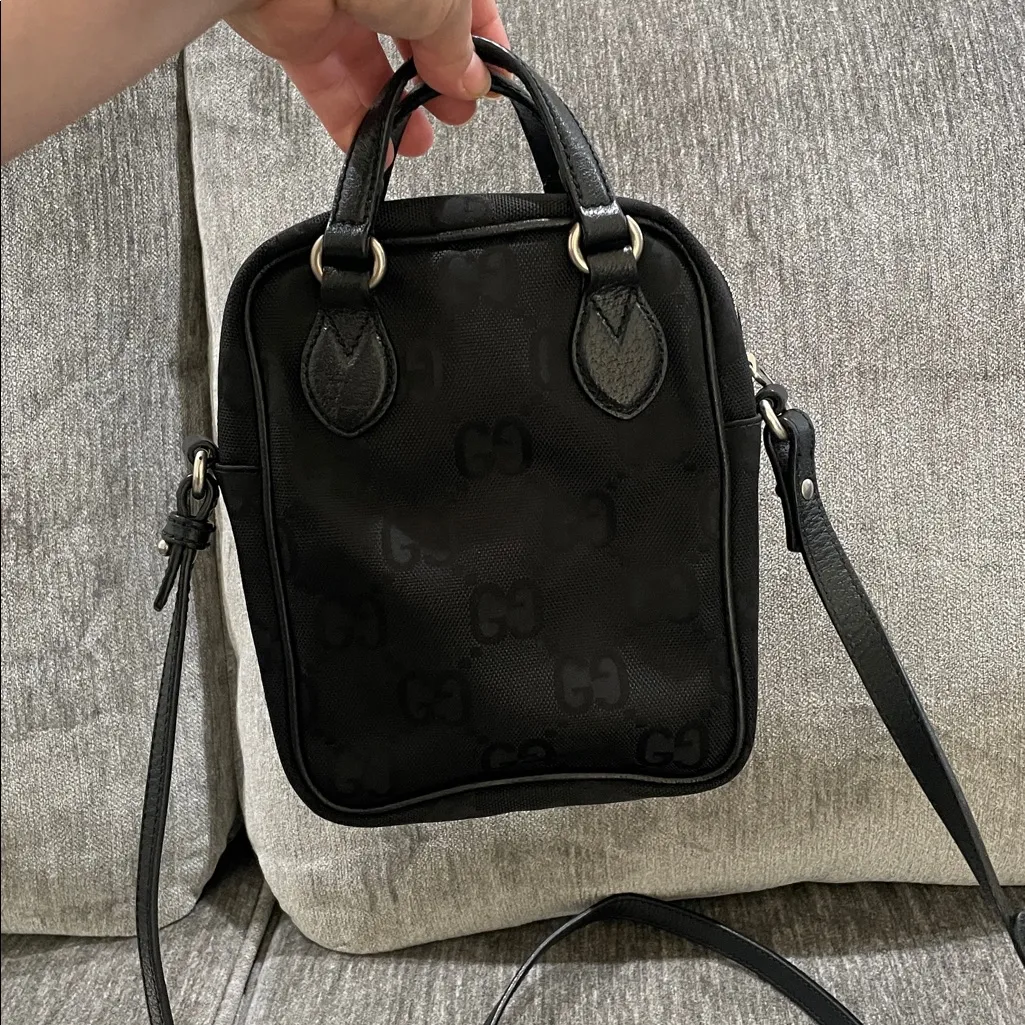 GUCCI GG Nylon Monogram Off The Grid Shoulder Crossbody Bag Black - Image 6