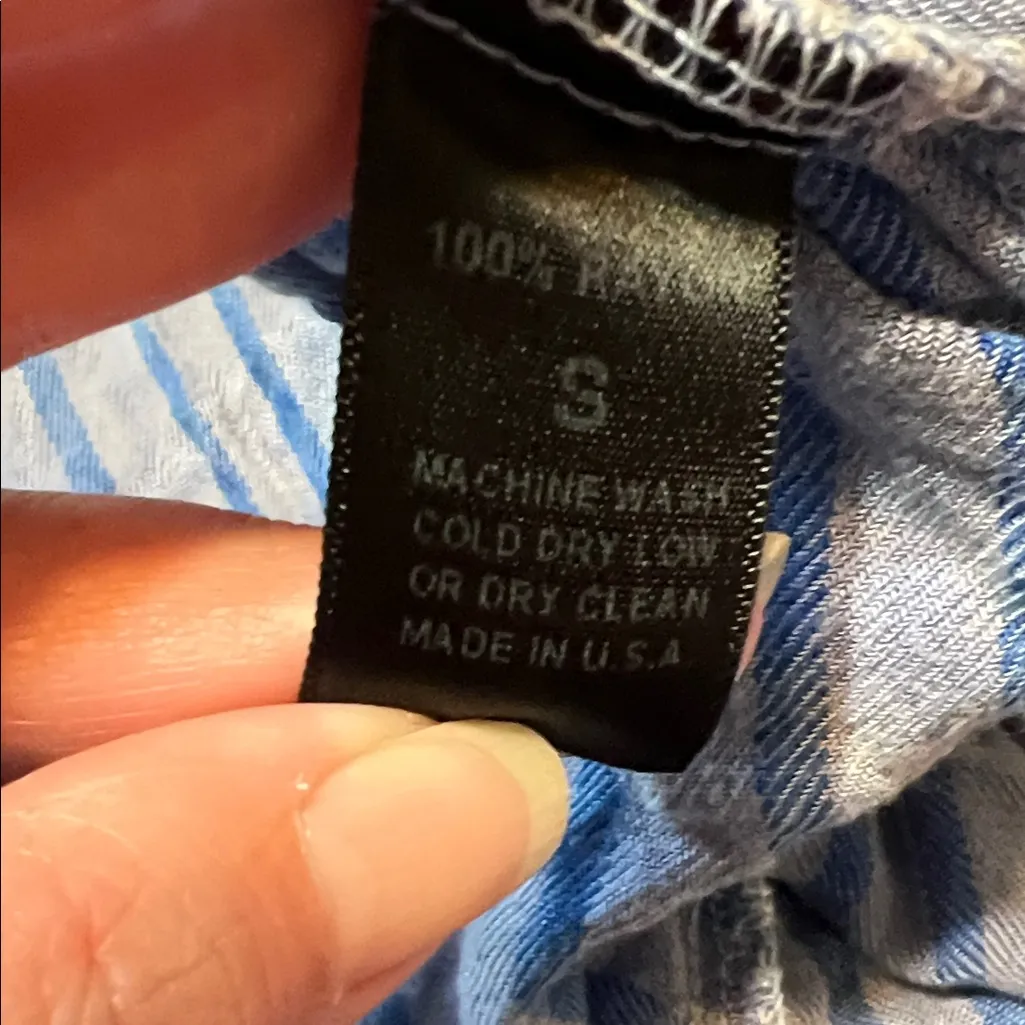 Casual Blue Striped Button Down Shirt - Image 7