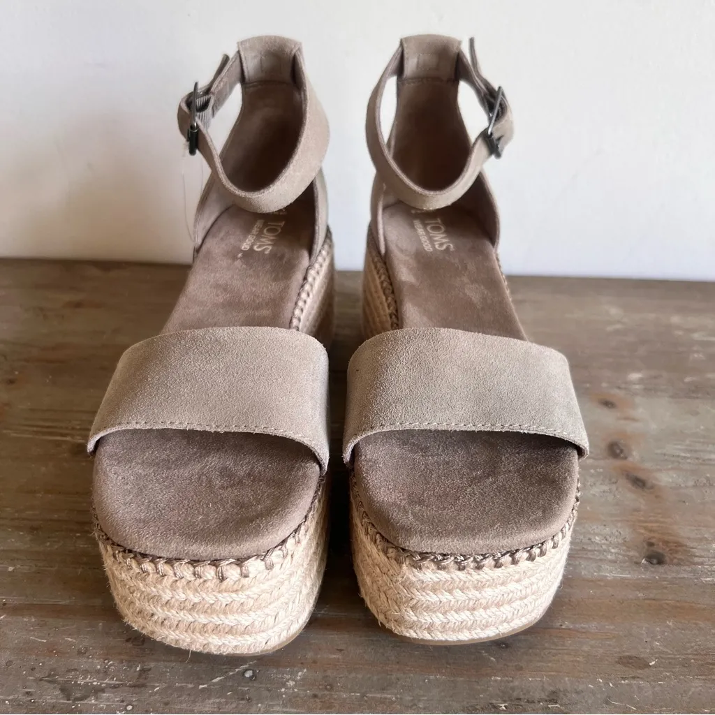 Toms Laila Women's Platform Open Toe Sandal Size 8.5 #B1929 - Image 3